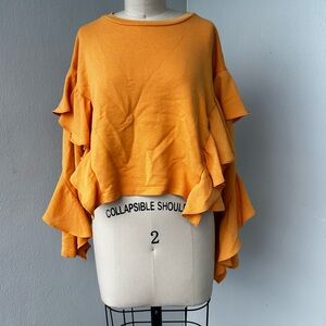 Zara Orange crop top ruffle